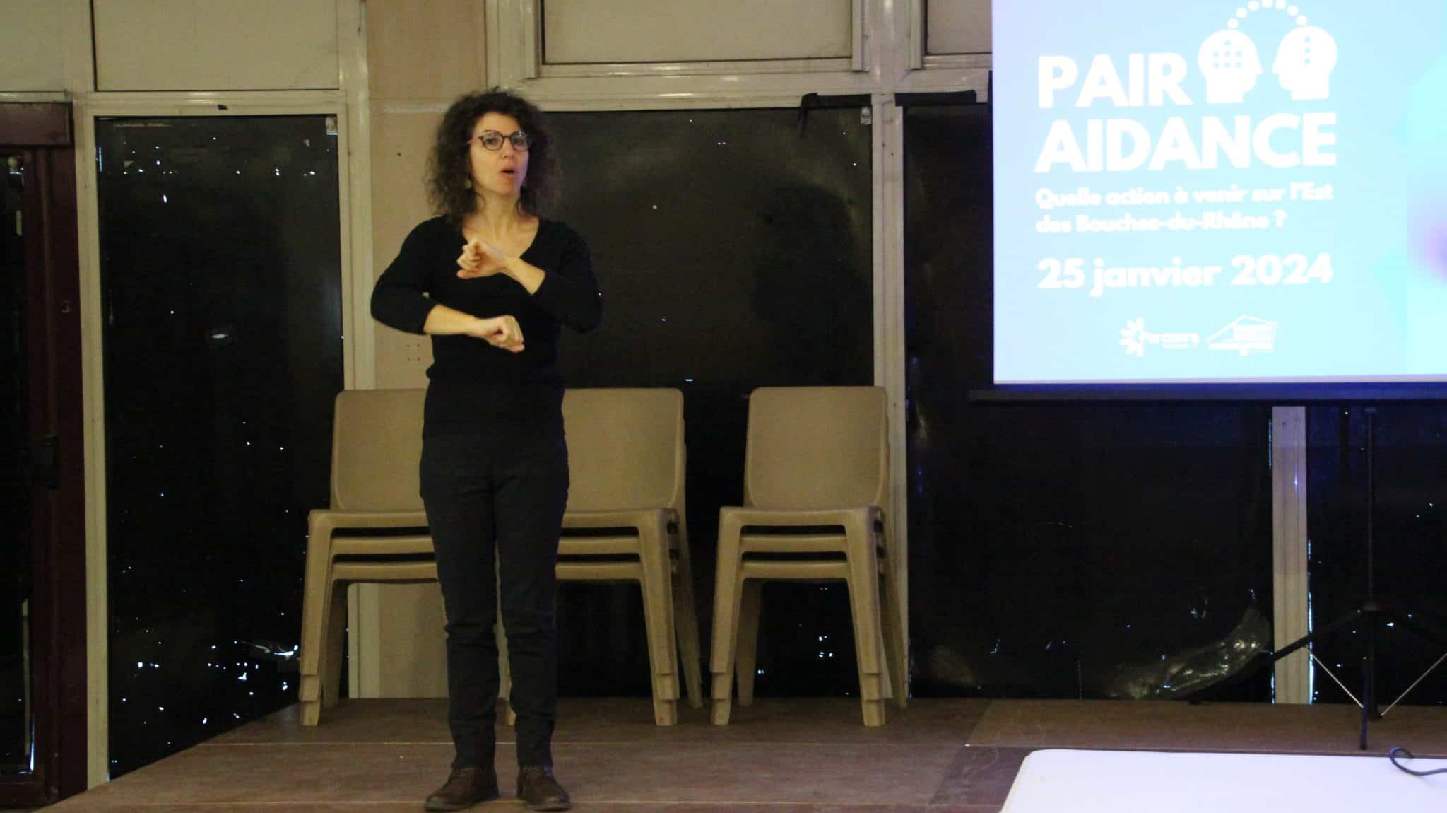 Photo avec les intervenants de la rencontre sur la pair-aidance 25 janvier 2024